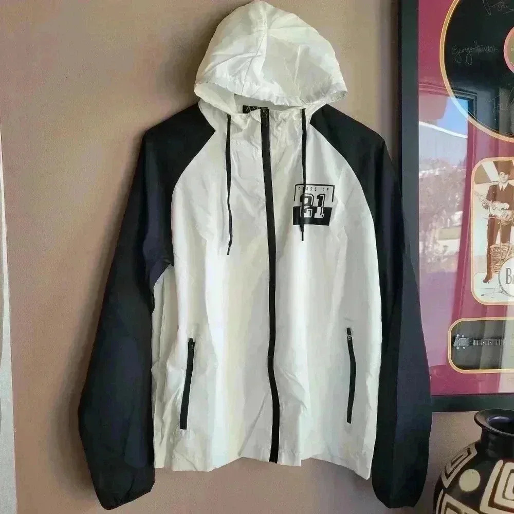 Excellent Acrux Class 21 Size S Windbreaker White & Black Hoddie Jacket/Zip
